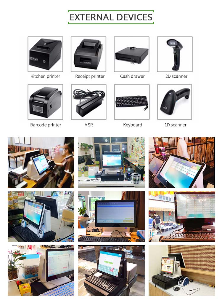 Factory price 15.6 inch double touch screen cash register  pos system