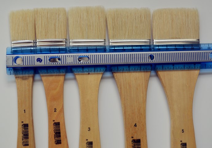 High quality 1" 33mm 40mm 2" 55mm professional artist Bristle paint brush with ferrule