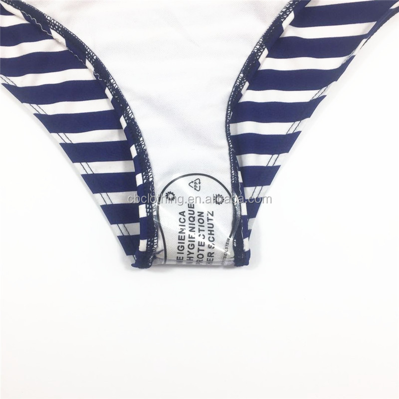 Fashion hot sexy strip Printed young girl bikini swimwear