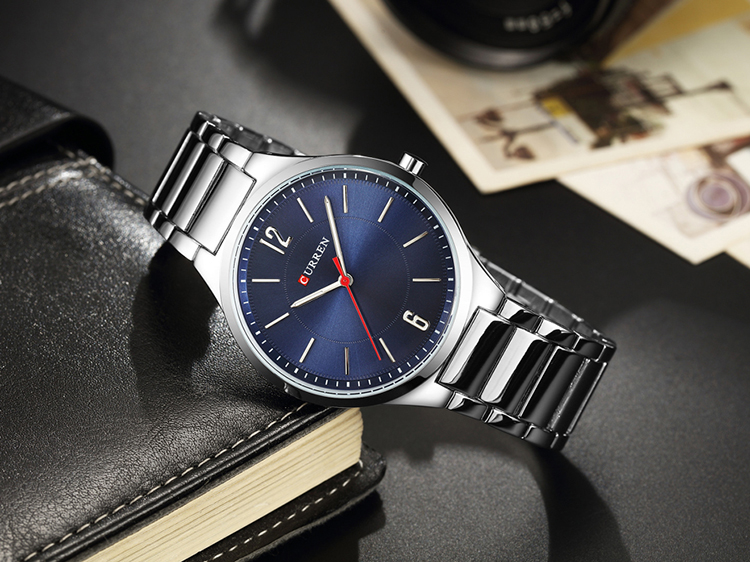CURREN — montre à Quartz en cuir pour hommes, marque de luxe, en mode, décontractée, Sport, bracelet, horloge, 8280
