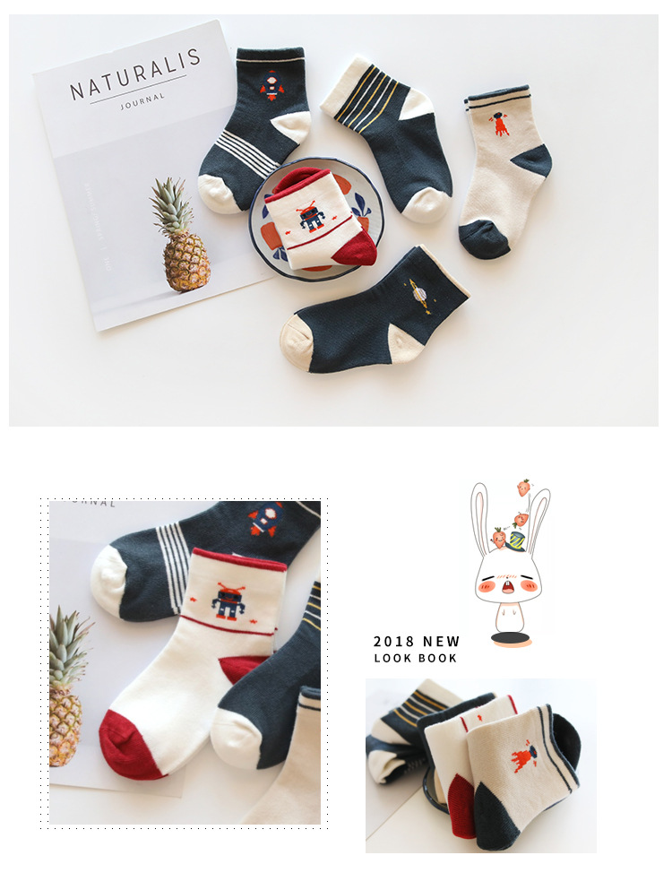 5 Pairs/lot Newborn Cute Funny Cotton unisex Baby Socks Toddler Sock For Kids