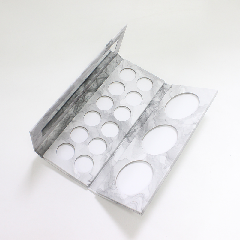 Private label multifunction paper cardboard empty eyeshadow /cheek tint co<i></i>ntainers eyeshadow blush palette packaging