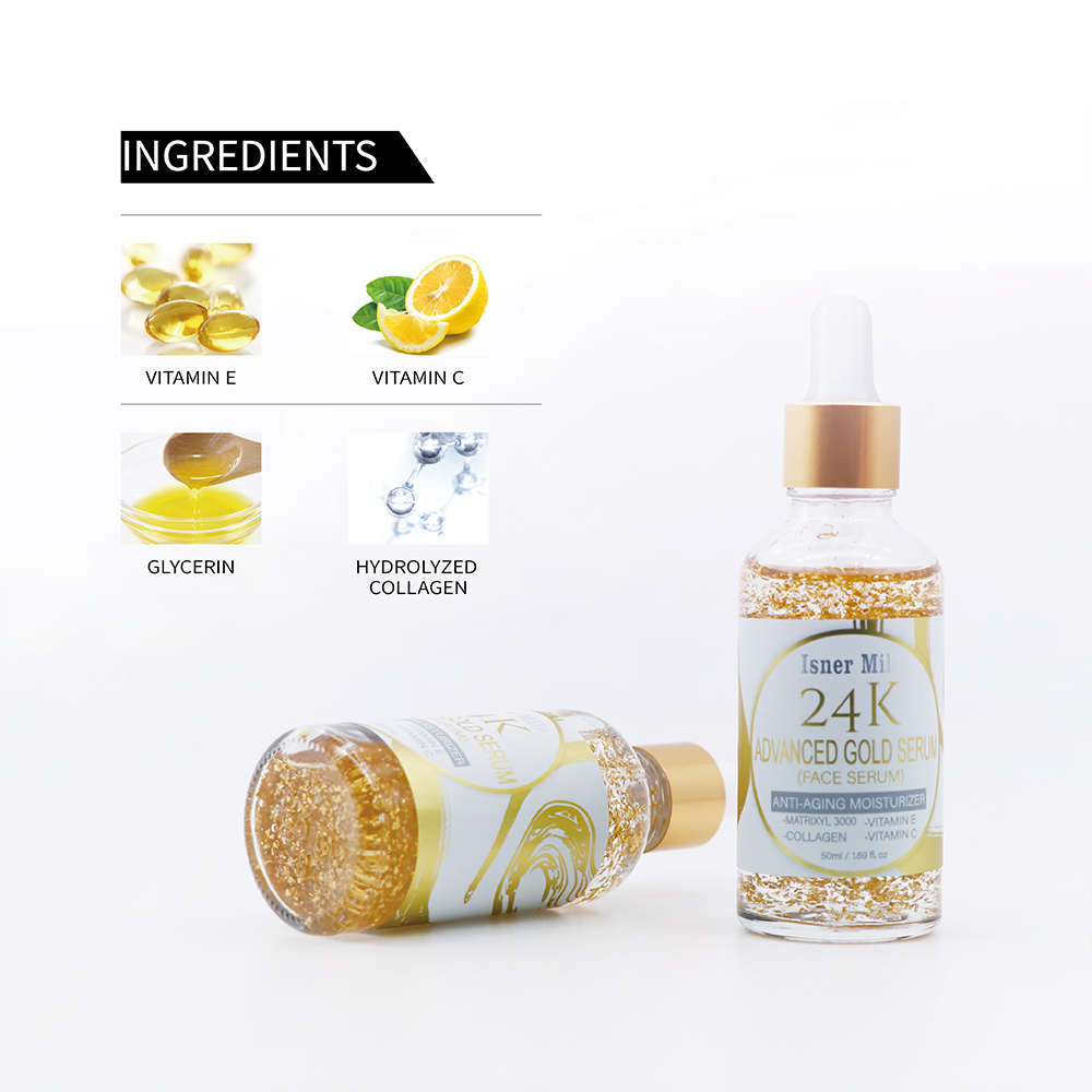 Hot Sale Private Label 24K Skin Care Face Serum for Women Korean 24K Gold Serum
