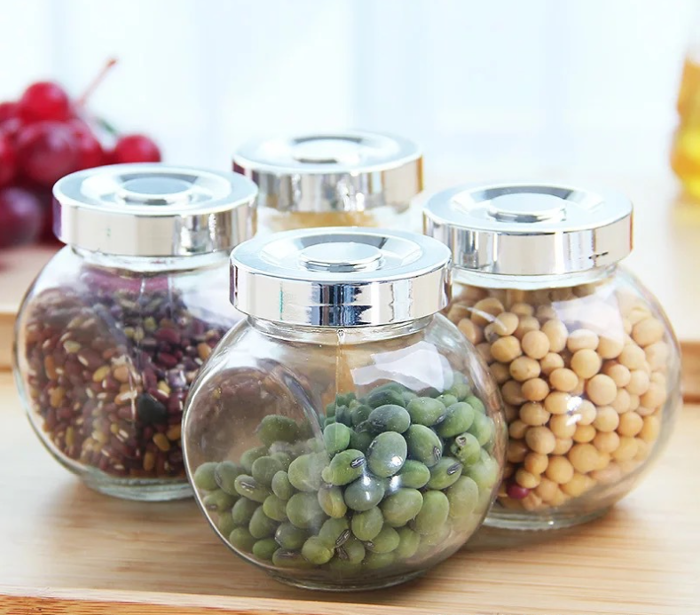 Fancy Food Storage Glass Jar For Nuts Tea Candy Condiments Food Glass Jar