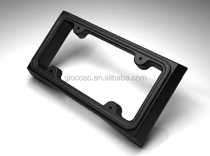 License Plate Cover Frame Bumper Guard - Extra Wide Black Rubber Front Car Bumper Protector - with Free Screws