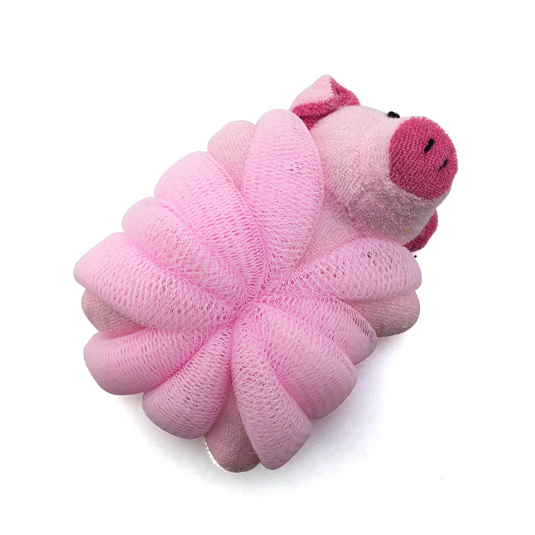 PE Material Mesh Bath Sponge Cute Shower Puff Ball Baby Shower Sponge