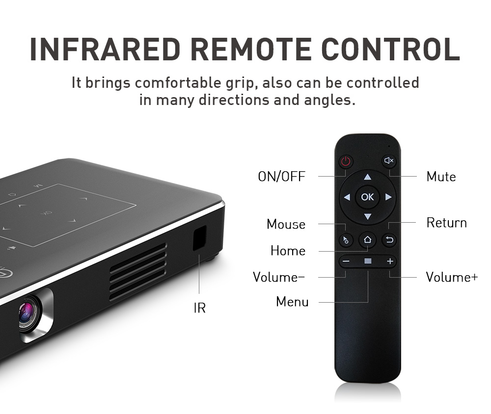 New Arrival 2G+16G Full HD Pocket DLP Projector 4K Wireless Mini Portable Projector for Android and IOS