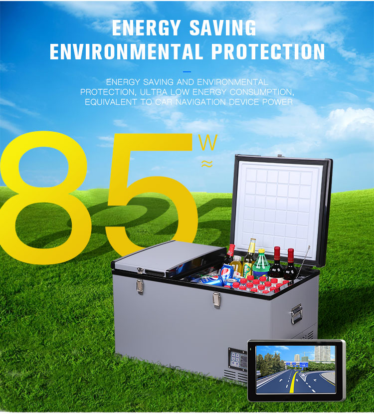 Cold Rolled Steel BCD80l 12/24v Portable Dual Zone Freezer Compressor Car Fridge Caravan Camping Yacht