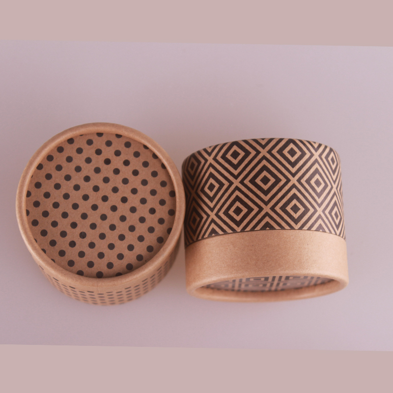 Custom kraft keychain gift paper tube cosmetic jar cardboard packaging box