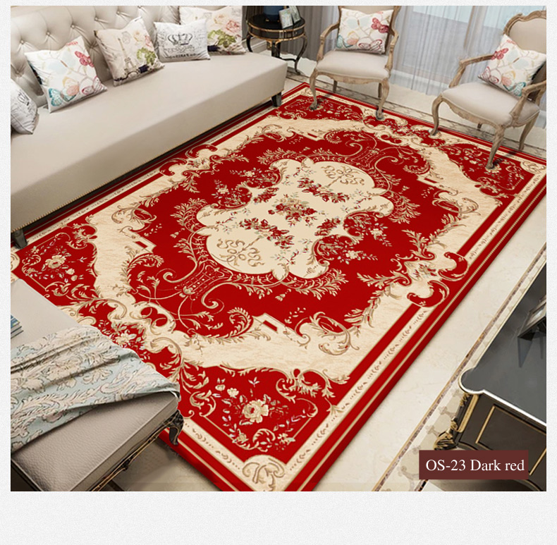 Customize Sizes Bottom Non-slip Design Polyester Fabricn Decorative Europe Style Home and Hotel Carpet