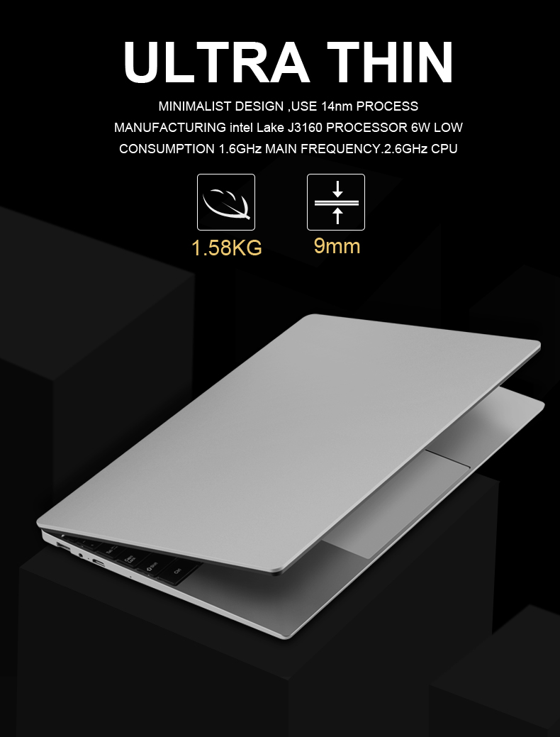 6 剩余新通用笔记本电脑 intel celeron j3160 四核 8g ram   256g