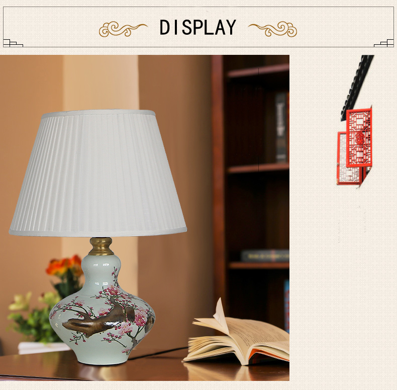 Jingdezhen ceramic table lamp for living room and bedroom bediside porcelain lighting for home decoration and hotel