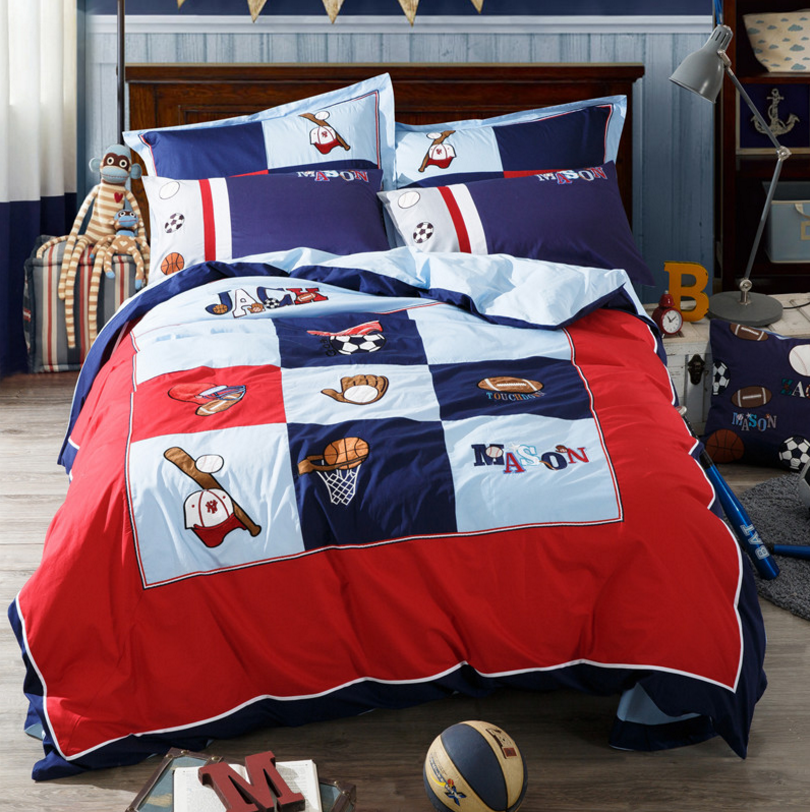 100% cotton Embroidery Train Passed in Cartoon Style child and kids bedding, duvet cover, comforter,quilt