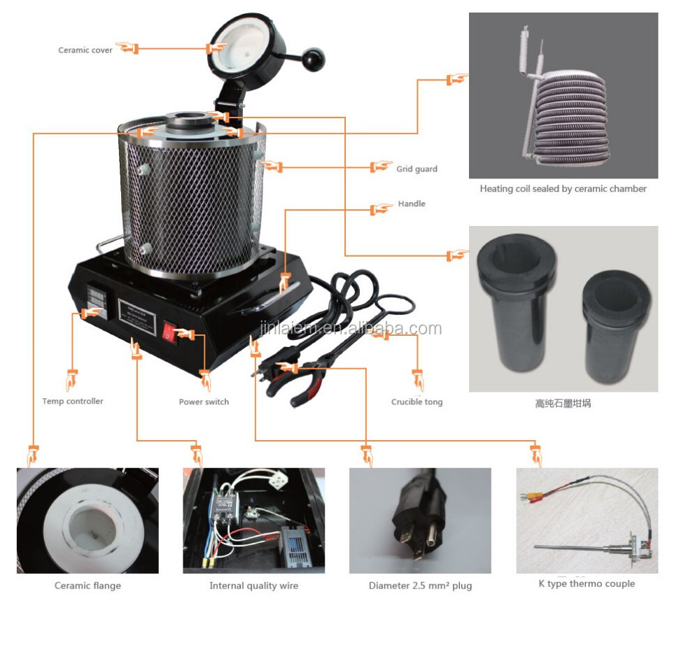 Factory Sale Jewelry Tools 1KG Mini Gold Melting Furnace