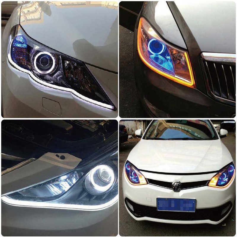 Luci Diurne LED Per Auto - Strisce Bicolore Bianco/Ambra, 60cm, Impermeabili IP65 - Foto 4