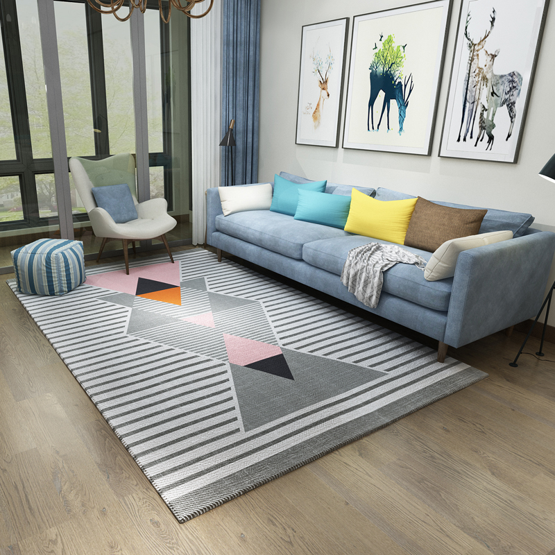 Northern Europe Concise Style Living Room Floor Mat Custom Wholesale Cheap PVC 3D Printed Office Carpet