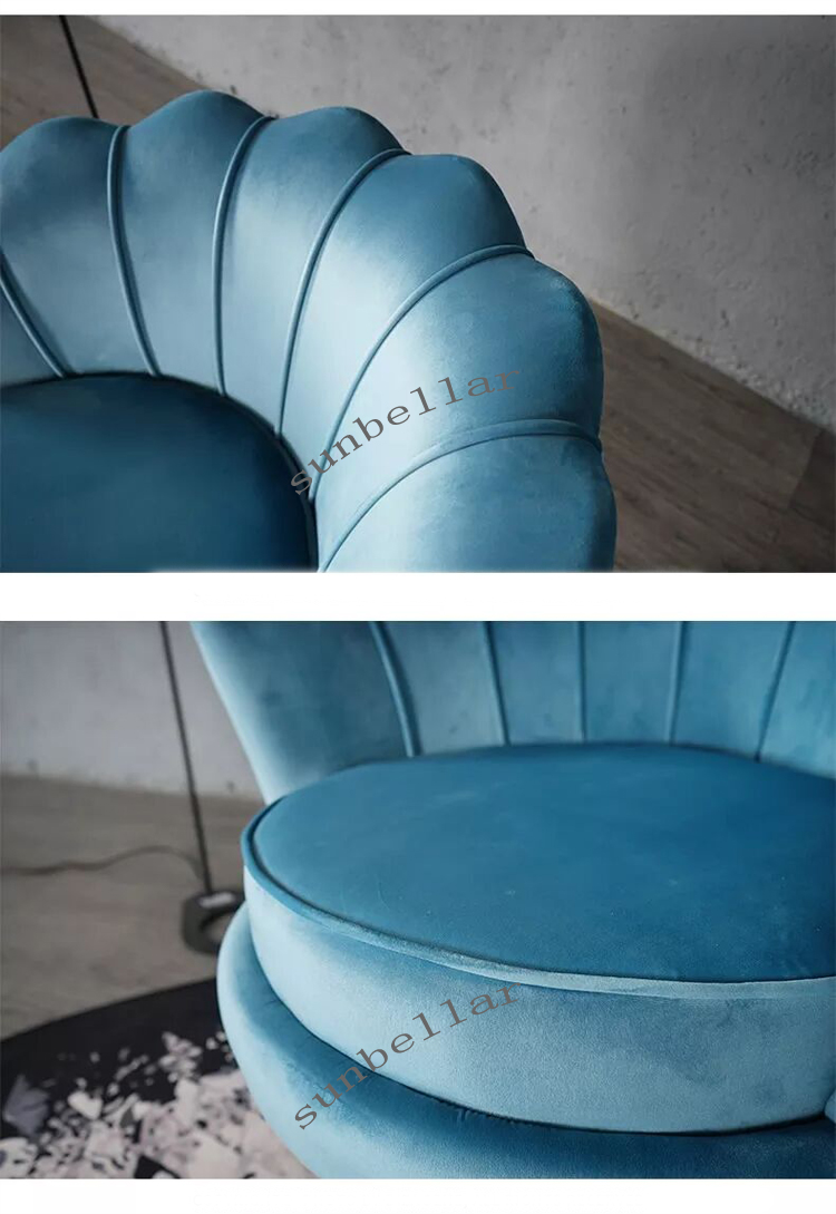 modern design accent chair velvet flower shape stainless steel legs leisure armchair for cafe and living room hotel restaurant