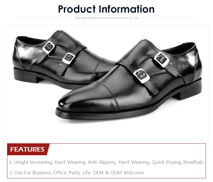 Wholesale Stylish Double Monk Strap Slip on Men Dress Shoes Mens