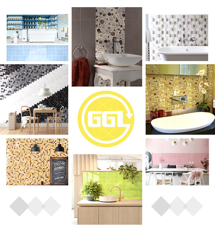 3D hexagon kitchen back splash metal mosaic tiles