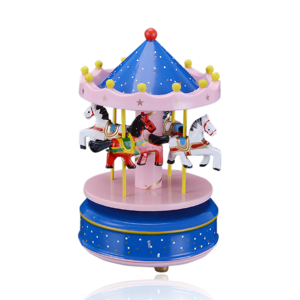 China Factory Custom Song Baby Music Toy Wooden Box Birthday Gift Toys Design Carousel Horse Music Box