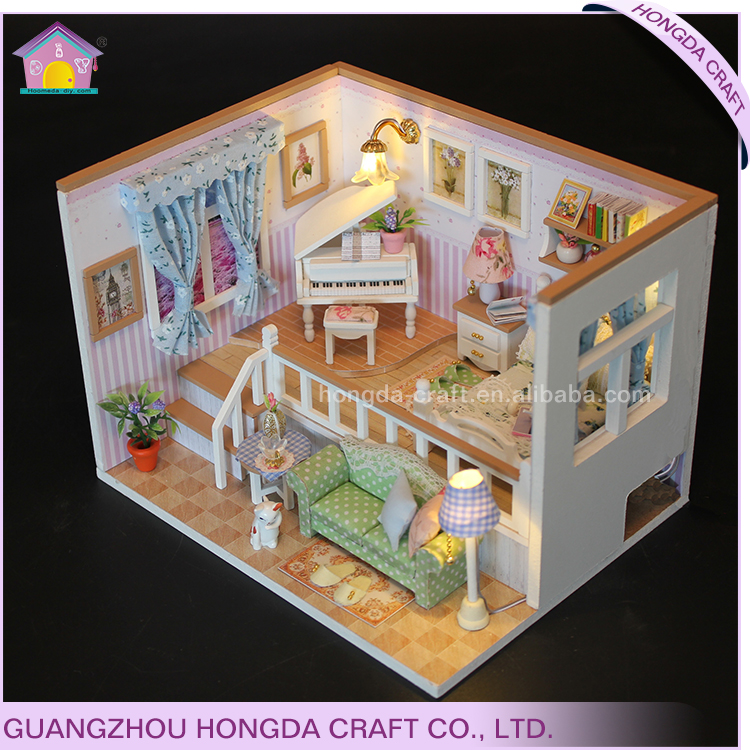 Hongda M026あなたのためにDIYミニドールハウス木製ドールハウス