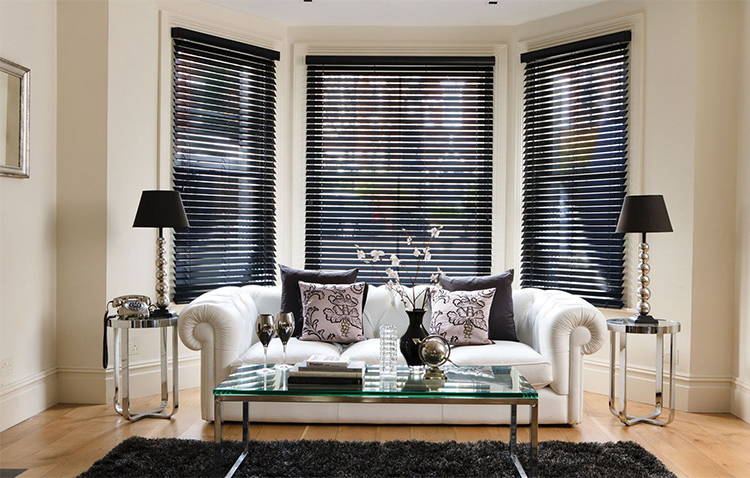 Luxurious window coverings remote control motorized timber blind for office blind