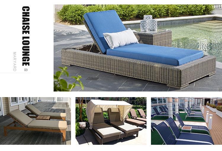 Swimming pool outdoor patio furniture sunbed aluminum used sun loungers beach