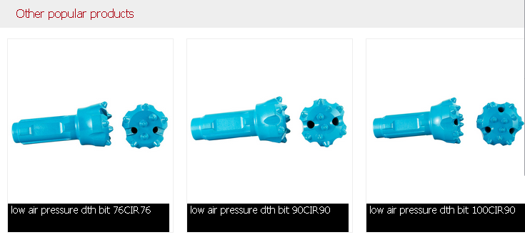 140 CIR110 low air pressure dth hammers drill bits