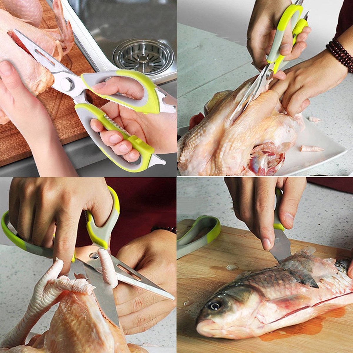 Detachable Kitchen Scissors Tailor Scissors Shearing Multi Function Stainless Steel Pp&tpr,stainless Steel Home Kitchen CN;GUA