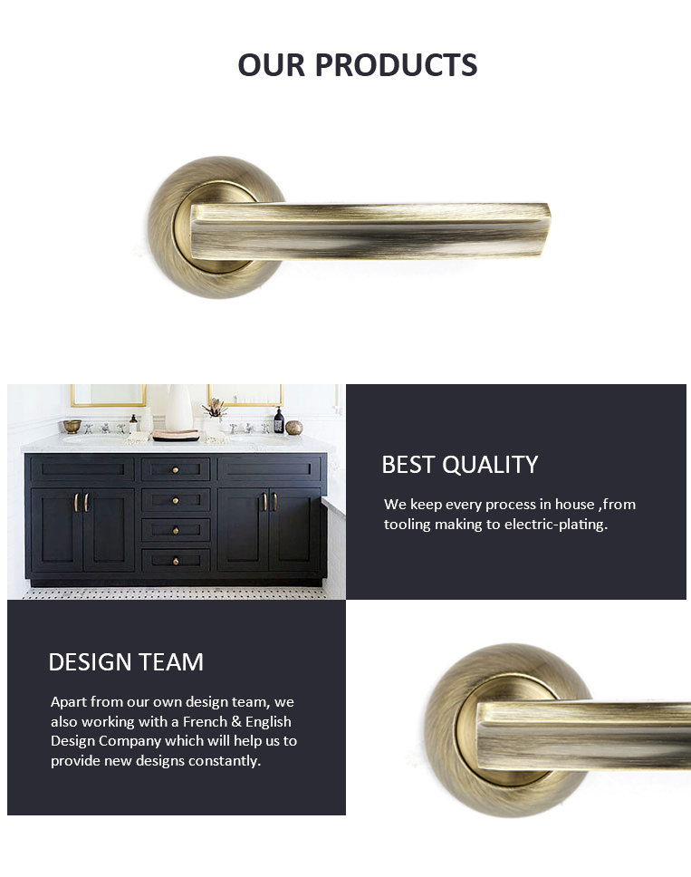 New design entrance aluminium door pull lever handle set