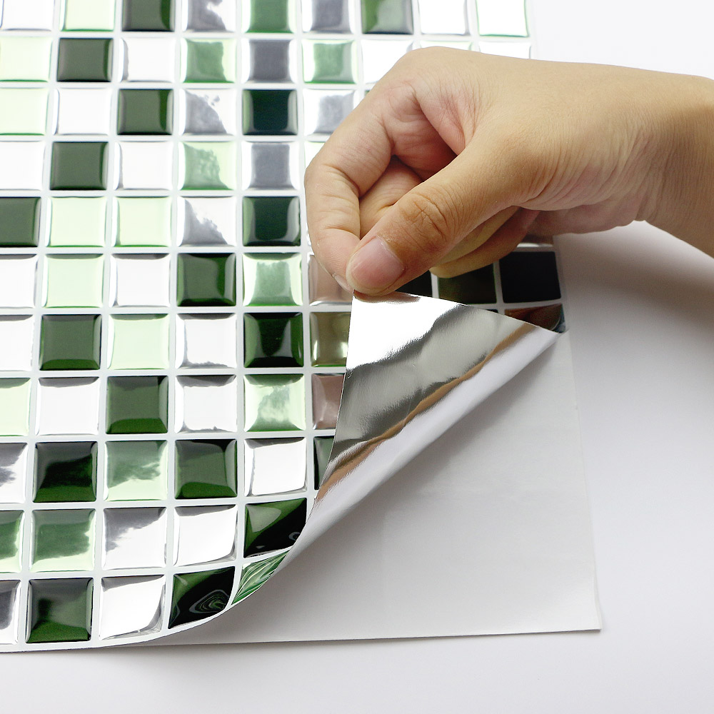 Interior decoration self adhesive waterproof mosaic vinyl wallpaper for kitchen backsplash