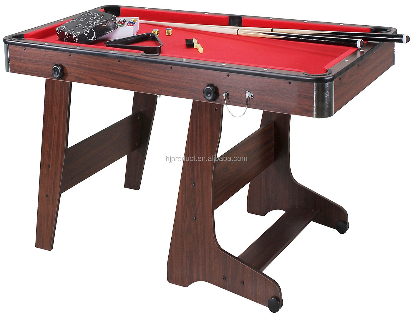 Fold up snooker billiard table foldable pool table 5FT with wheels for kids
