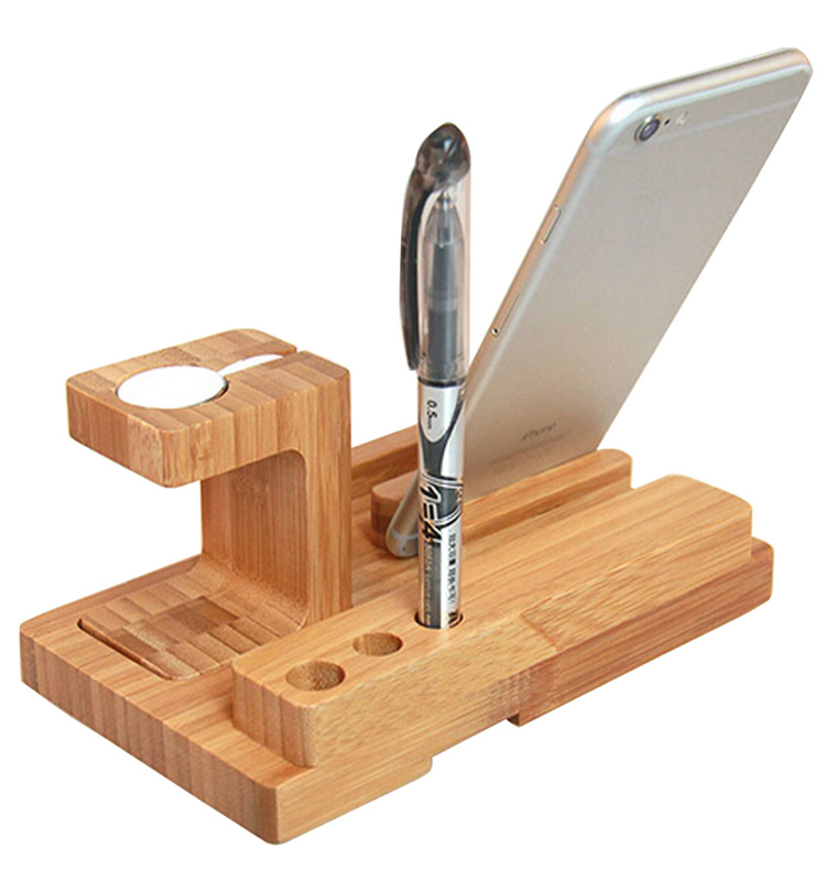 Wood Charge Dock Holder for Apple Watch , Docking Station Cradle Bracket for iPod iPhone iPad and Other Phones Tablets