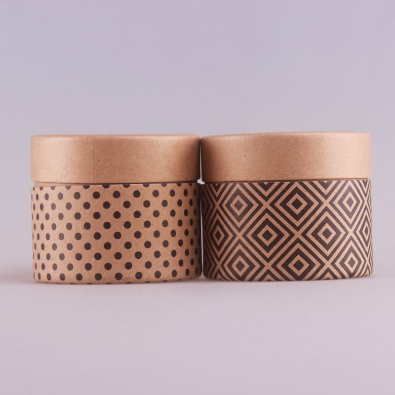 Custom kraft keychain gift paper tube cosmetic jar cardboard packaging box