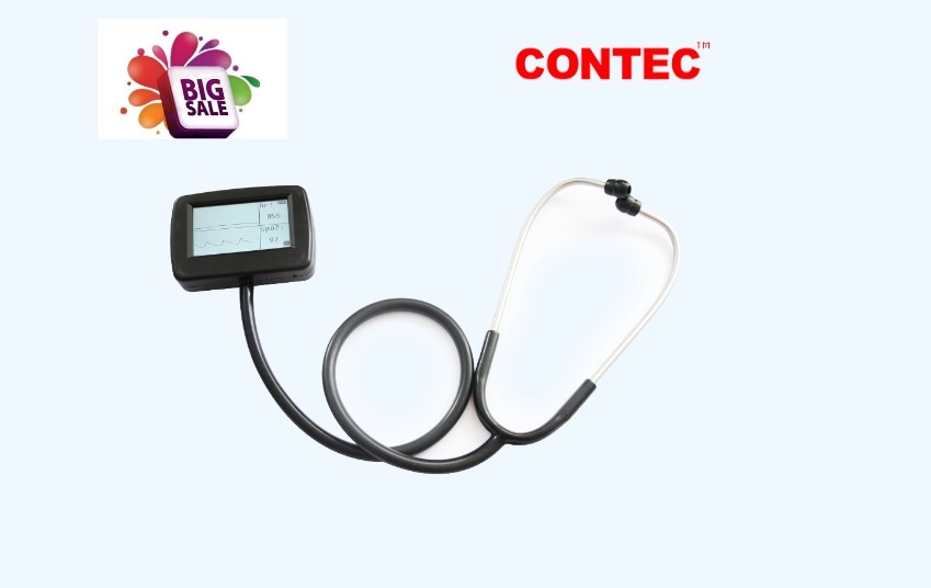 CE Contec CMS-M Multi-functional Electronic Visual Stethoscope+SpO2+ECG