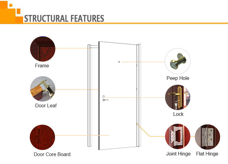 Modern plywood teak log door interior door home door