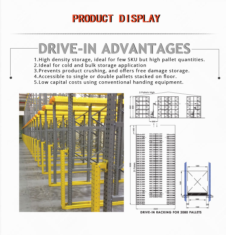 Maxrac elite pallet racking system drive in racks for cold storage