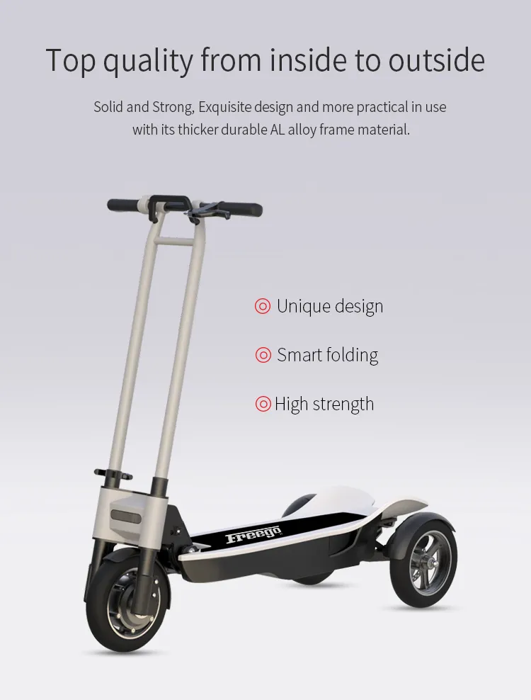 New design 3 wheel 48v lithium 8.5inch big wheel LCD display electric scooter for adult