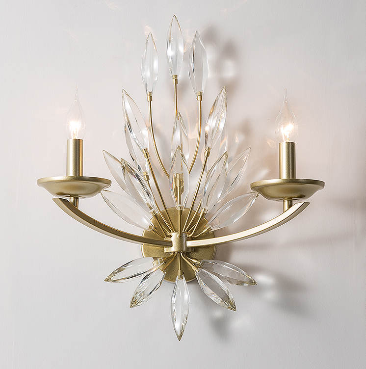 crystal wall lights industrial wall lamp Modern iron golden candle light bulb living room wall lamp bedroom bedside lamp