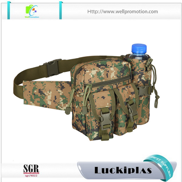 Marsupio fantasia in nylon mimetico impermeabile personalizzato con portabottiglie