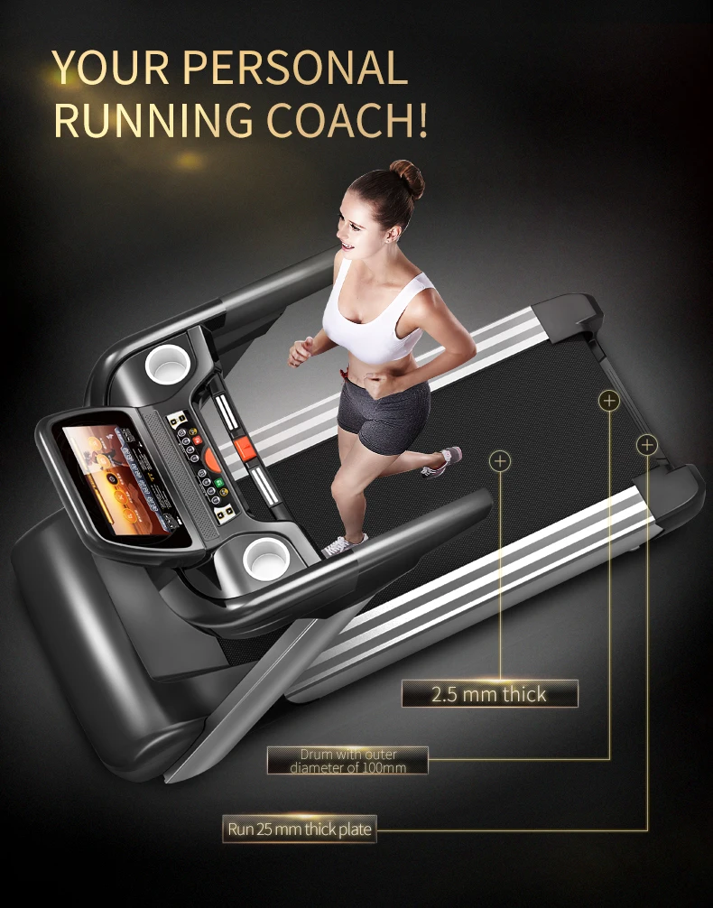 YPOO treadmill 5hp ac  body fitness machine treadmill walking belt power treadmill 7hp
