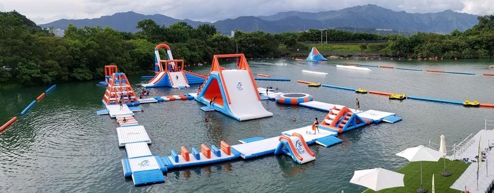 bouncia 新充气水上公园浮岛/充气水上公园设备为湖