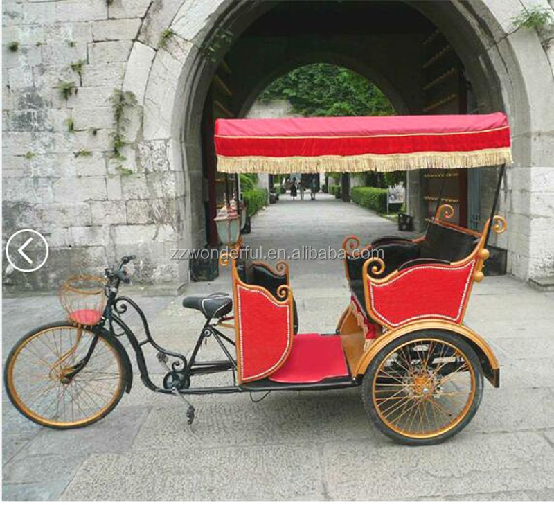 緑色の三輪車人力車 オープンボディタイプガソリン電動三輪車人力車/トゥクトゥク