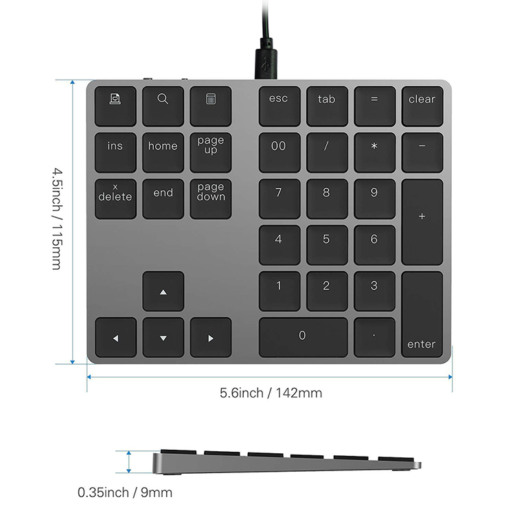Mini portable slim external wired usb mini numeric keyboard for laptop
