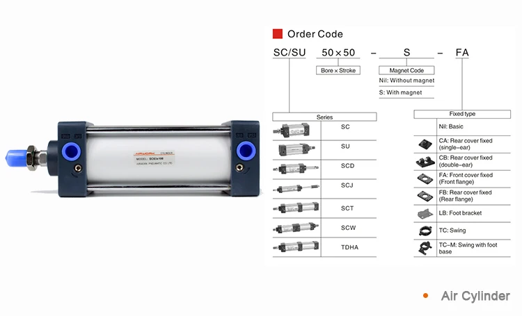 airtac air pneumatic cylinder sc 100mm diameter 200mm bore for punching