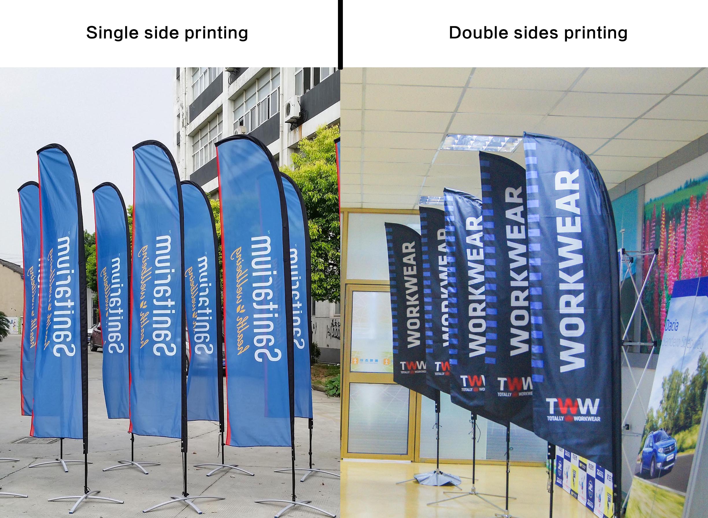 Double Sides advertising flags customized feather flag  Beach Flag Banner Stand
