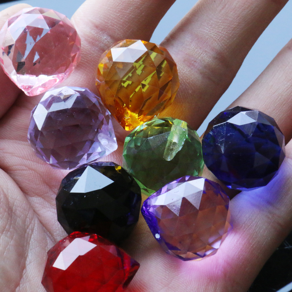 批发彩色水晶玻璃球装饰水晶枝形吊灯吊坠零件 - buy crystal ball
