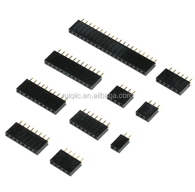 2.54mm Tek Sıra Pin Dişi Pin Header Soket 1*2 p 3 p 4 p 5 p 6 p 7