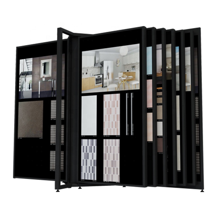 CF100 customized ceramic tile showroom design flip display