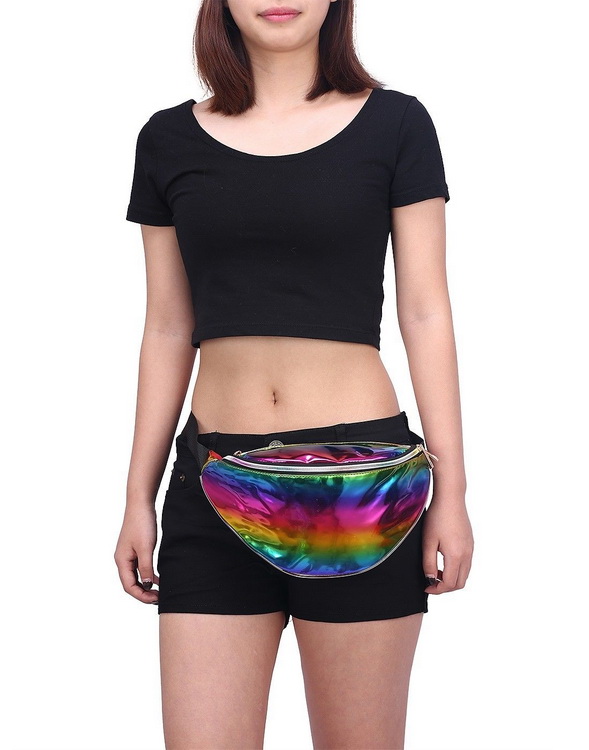 Marsupio olografico moda marsupio bellissime marsupi laser in pelle PU impermeabile personalizzati per gli sport escursionistici